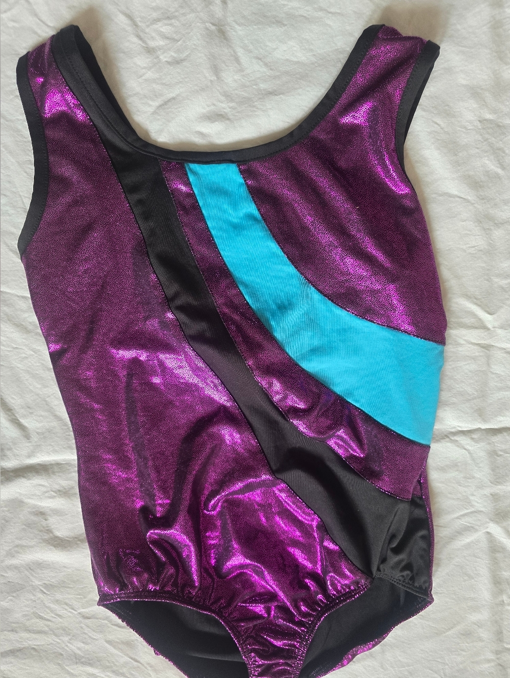 Danskin Shiny Purple and Teal Girls Gymnastics Leotard